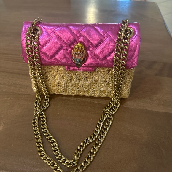 Kurt Geiger Handbags - Kurt Geiger Pink and Gold Chain Shoulder Bag